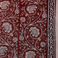 Maroon - Bagh Block Printing Natural Dyed Cotton Fabric