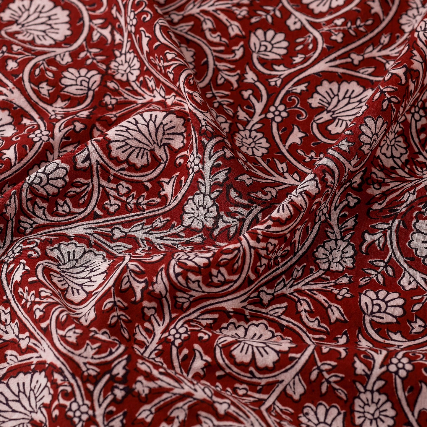 Maroon - Bagh Block Printing Natural Dyed Cotton Fabric