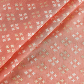  Pure Banarasi Handwoven Kora Silk Cotton Zari Booti Fabric 