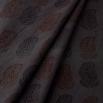 Brown- Bagh Block Printed Natural Dyed Cotton Fabric