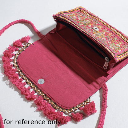 Pink - Khambadiya Patchwork Cotton Sling Bag