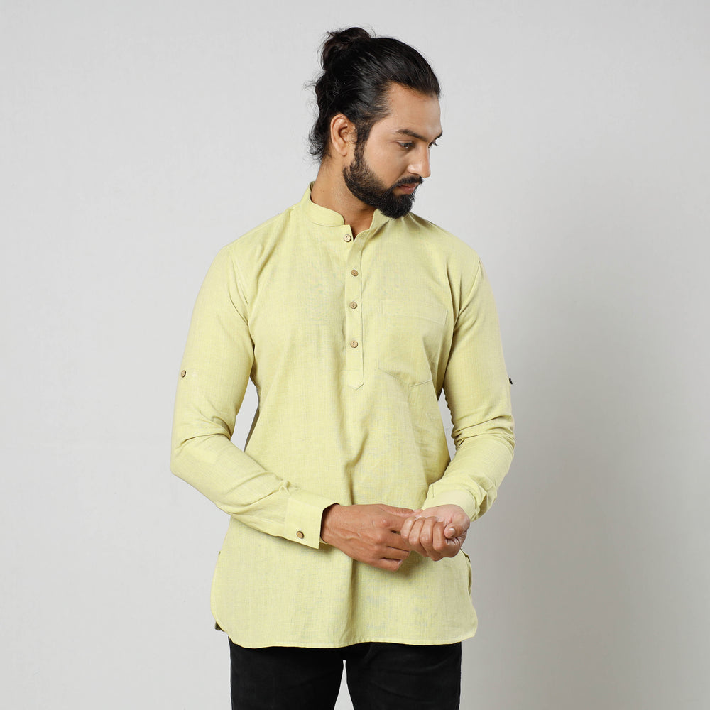 Fine Cotton Handloom Men Short Kurta
