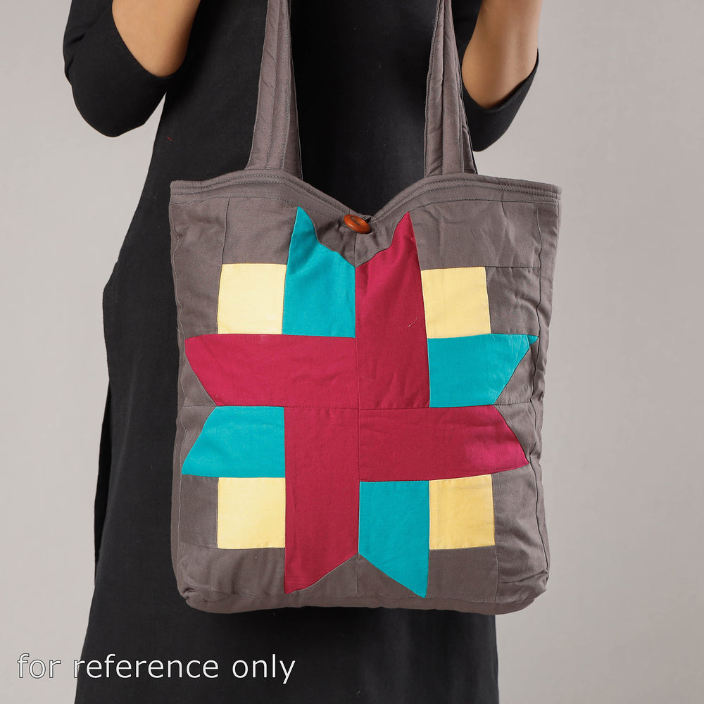 patchwork quilted shoulder bag