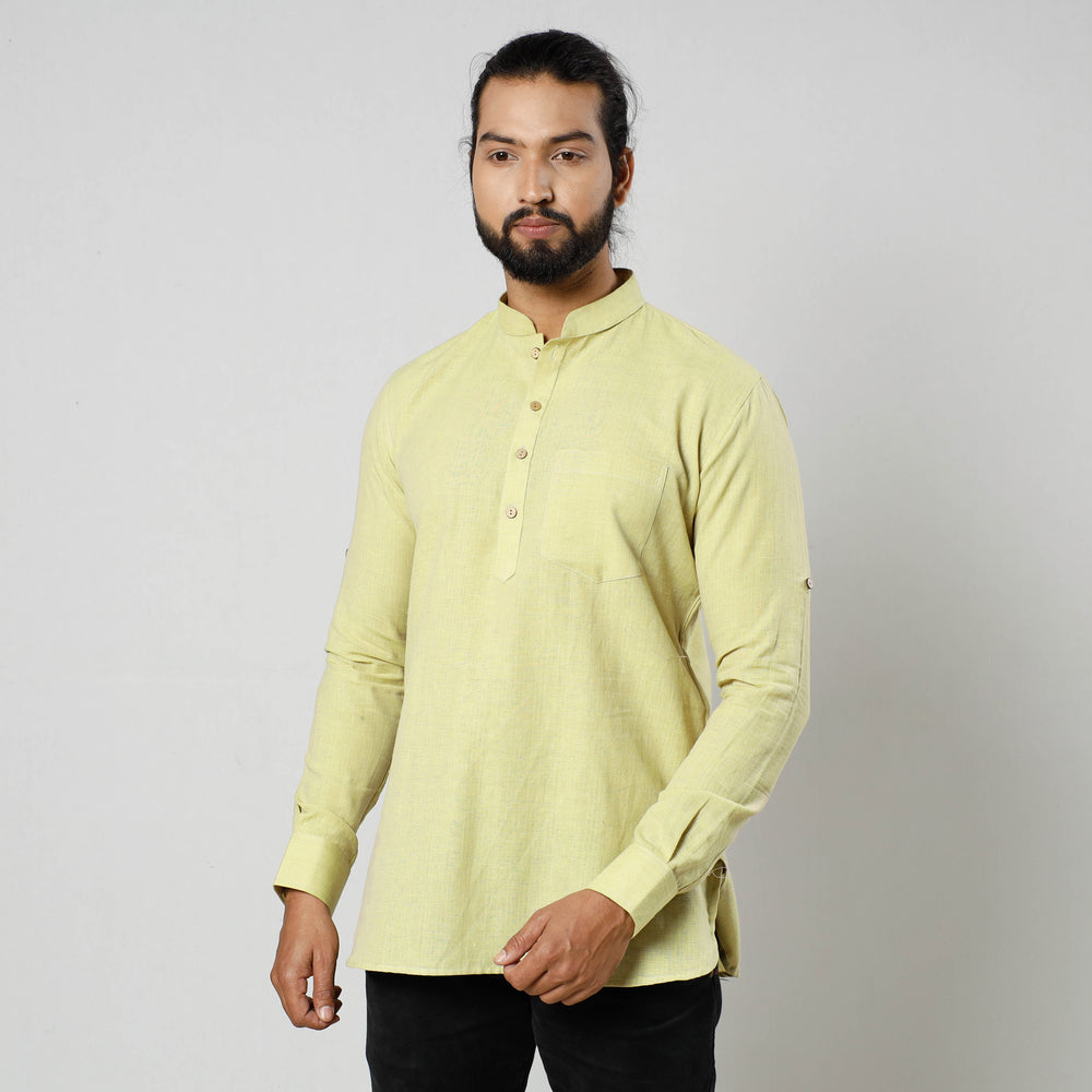 Fine Cotton Handloom Men Short Kurta
