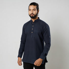  Plain Fine Cotton Handloom Men Short Kurta 