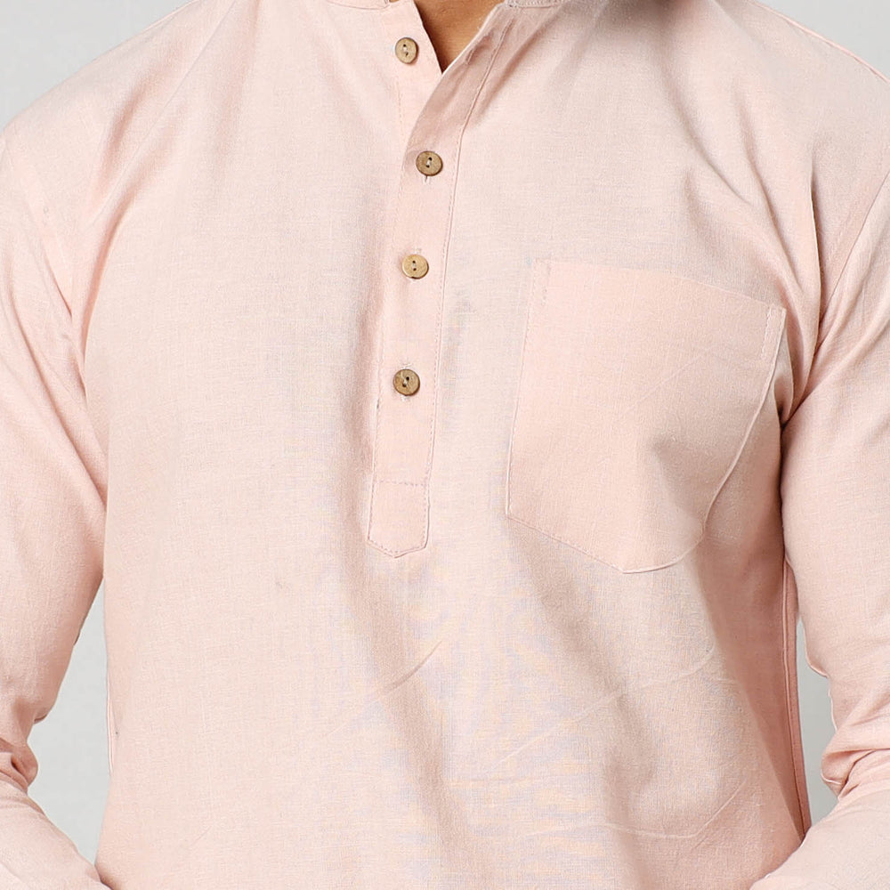 Fine Cotton Handloom Men Short Kurta
