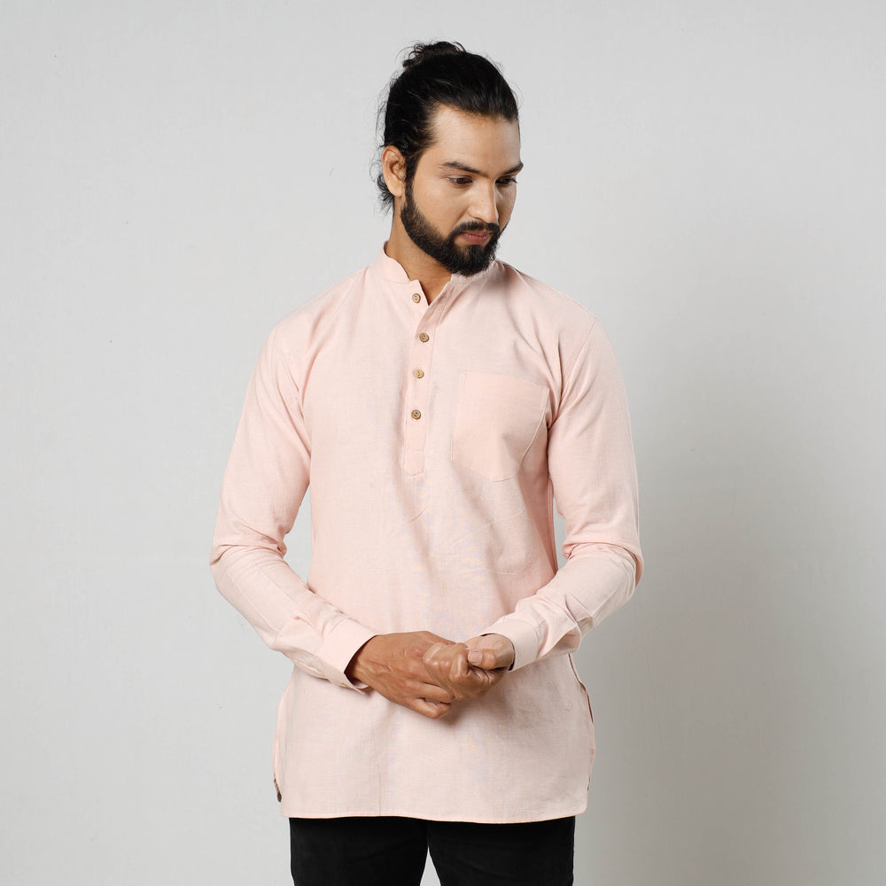 Fine Cotton Handloom Men Short Kurta
