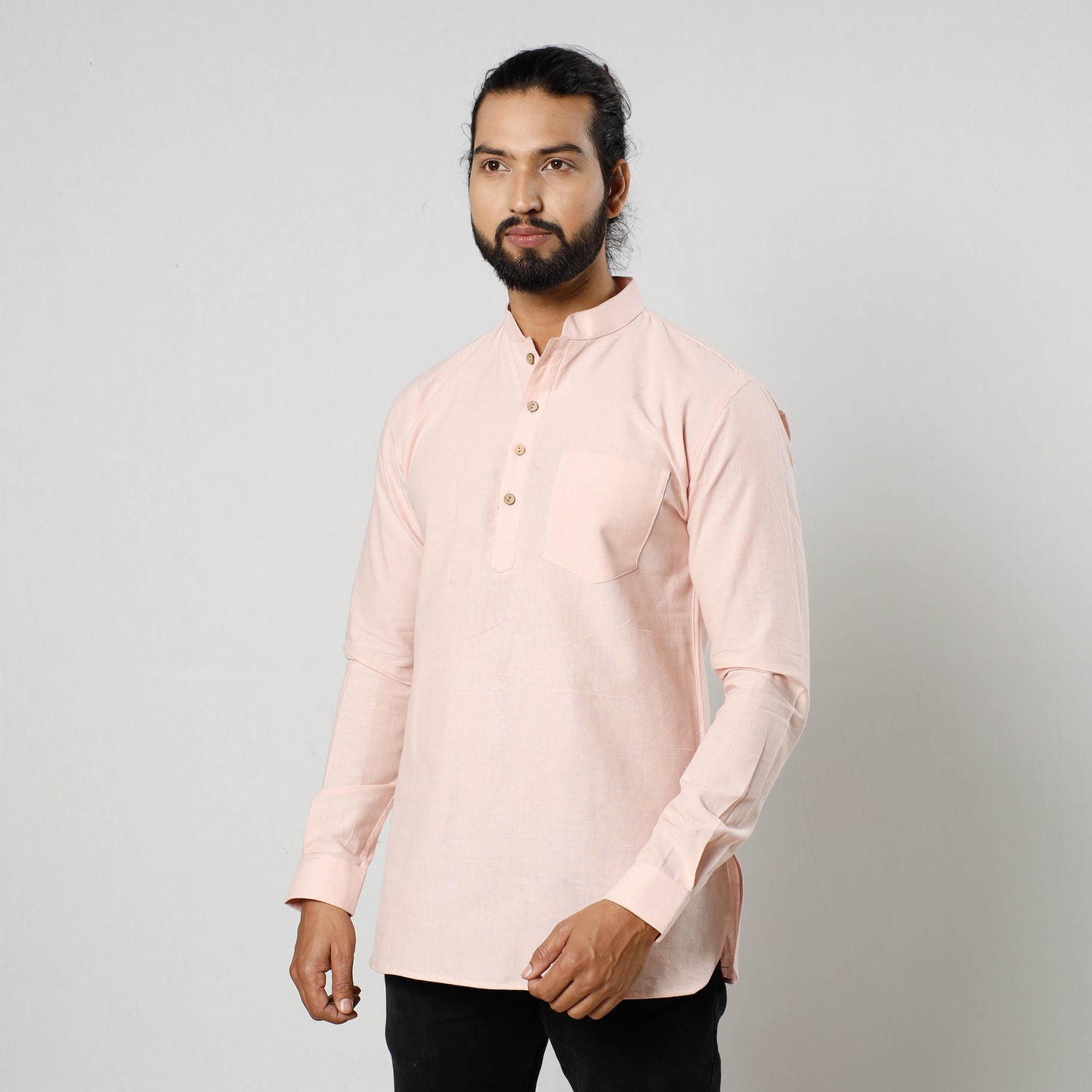 Fine Cotton Handloom Men Short Kurta
