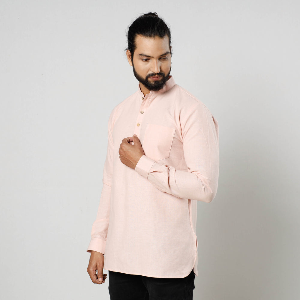 Fine Cotton Handloom Men Short Kurta
