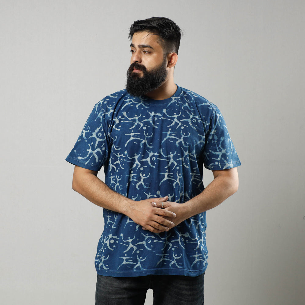 Buy Bindaas Block Art Printed Cotton Round Neck T-shirt Online at iTokri.com