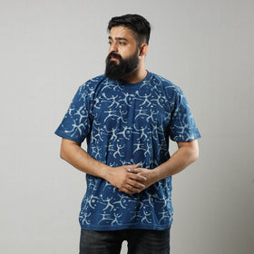 Buy Bindaas Block Art Printed Cotton Round Neck T-shirt Online at iTokri.com