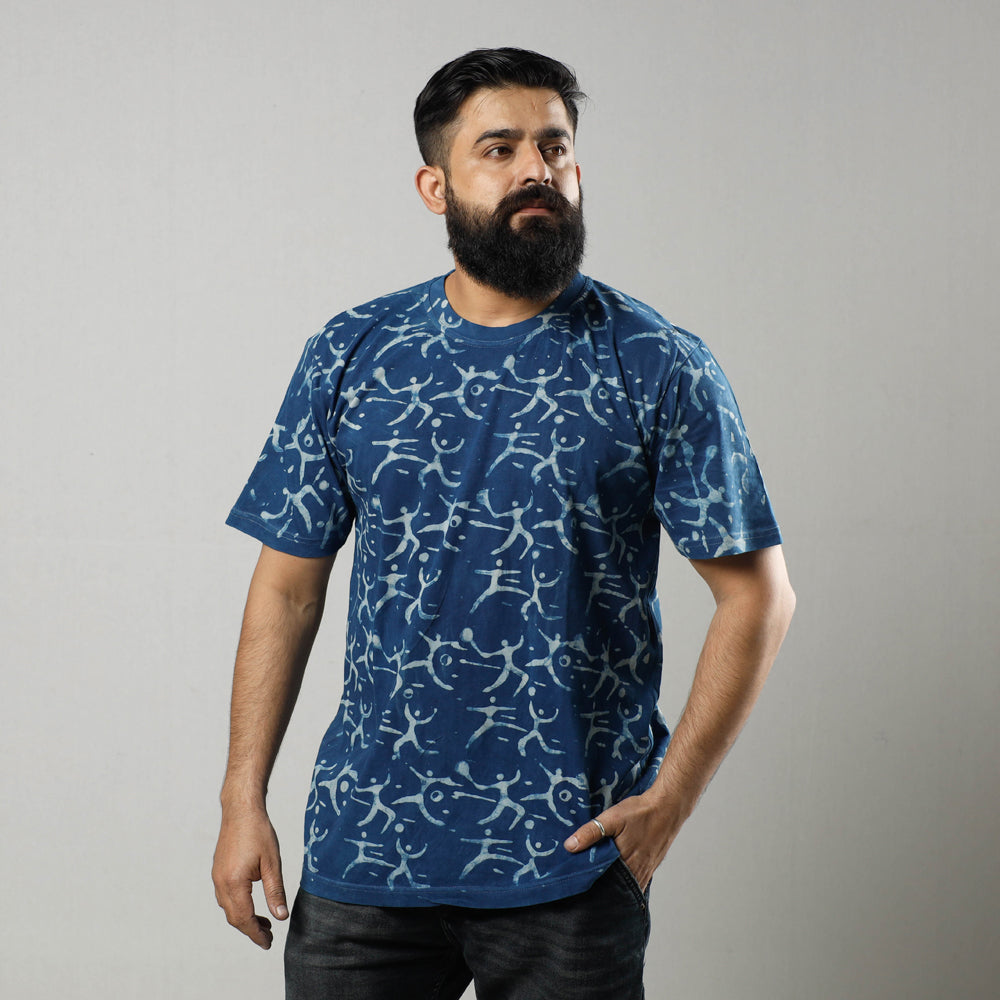 Buy Bindaas Block Art Printed Cotton Round Neck T-shirt Online at iTokri.com