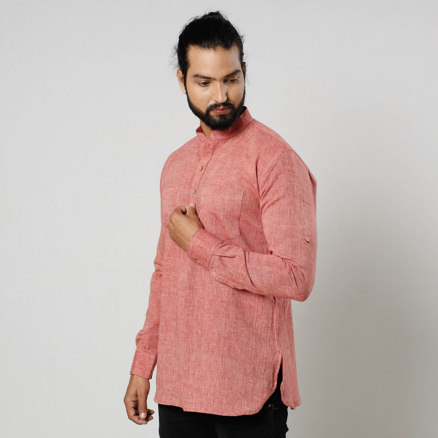 plain short men kurta 