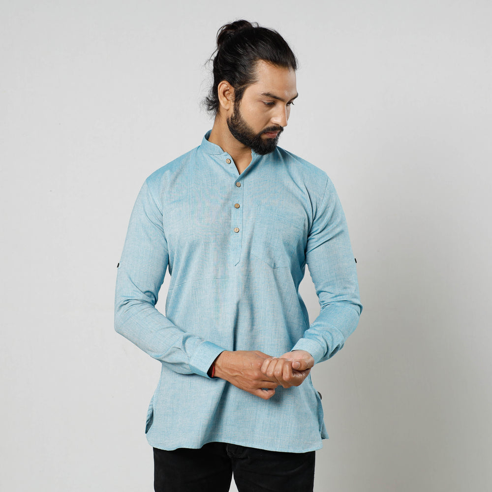 Fine Cotton Handloom Men Short Kurta
