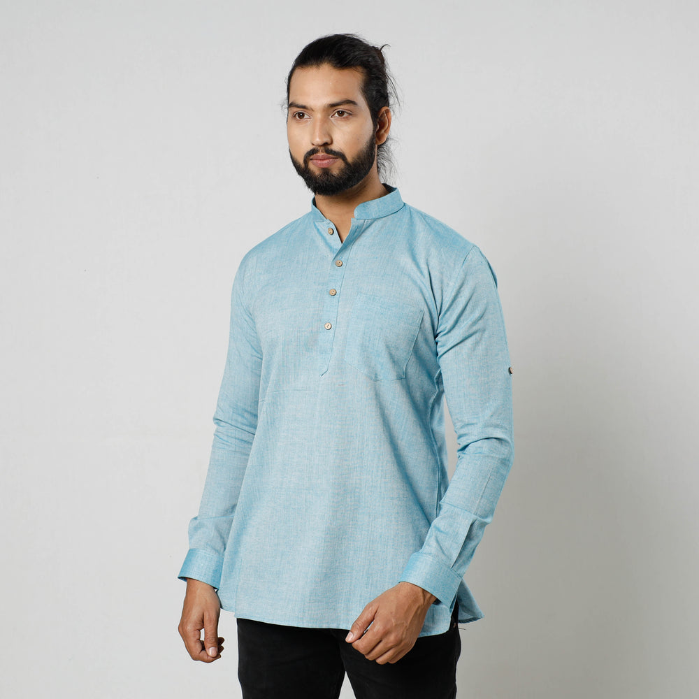 Fine Cotton Handloom Men Short Kurta
