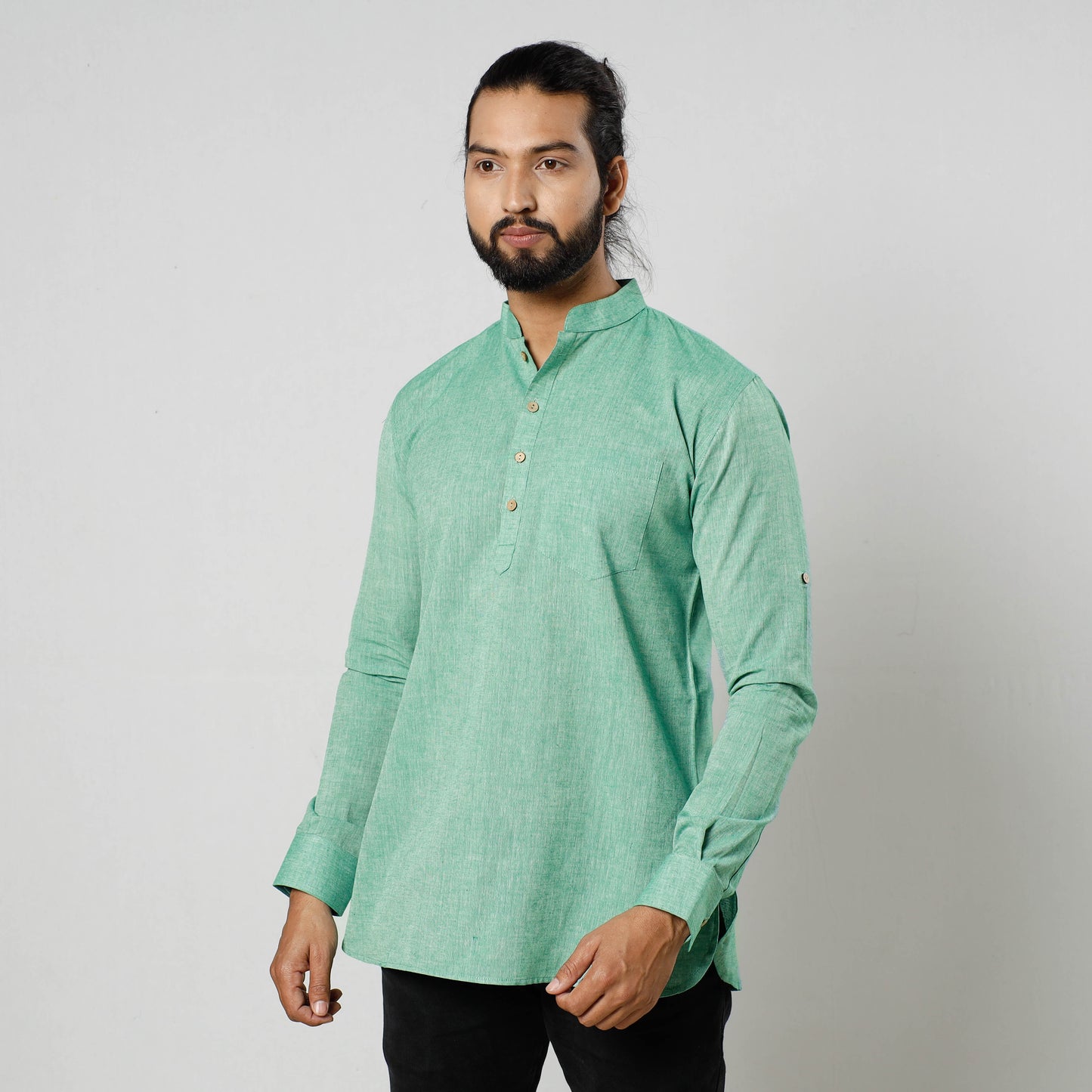 Fine Cotton Handloom Men Short Kurta
