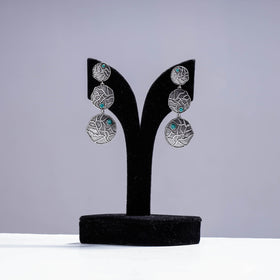  Antique Silver Finish Oxidised Brass Base Earrings 