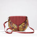 Yellow Sling Bag - Handpainted Kalamkari Natural Dyed Ghicha Silk