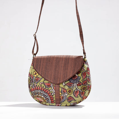 Brown - Sling Bag - Handpainted Kalamkari Natural Dyed Ghicha Silk