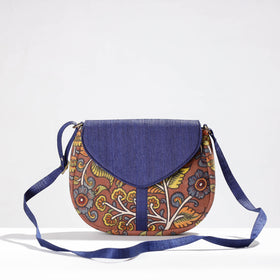 Buy Sling Bag - Handpainted Kalamkari Natural Dyed Ghicha Silk Online at iTokri.com