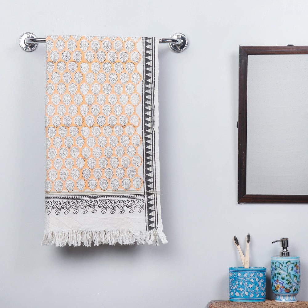 Block Printed Cotton Towel
