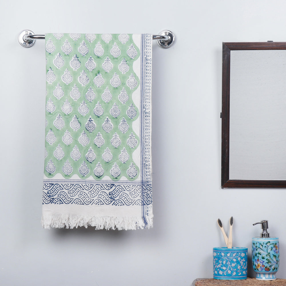 Block Printed Cotton Towel
