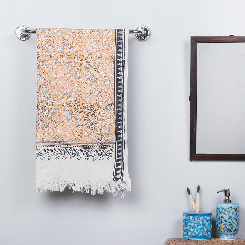 Block Printed Cotton Towel
