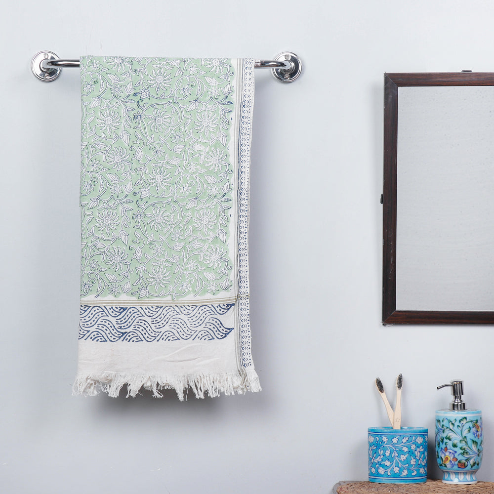 Block Printed Cotton Towel
