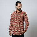  Bagru Block Printed Cotton Men Full Sleeve Shirt 