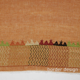 Brown Lambani Embroidery Handspun Cotton Blouse Piece