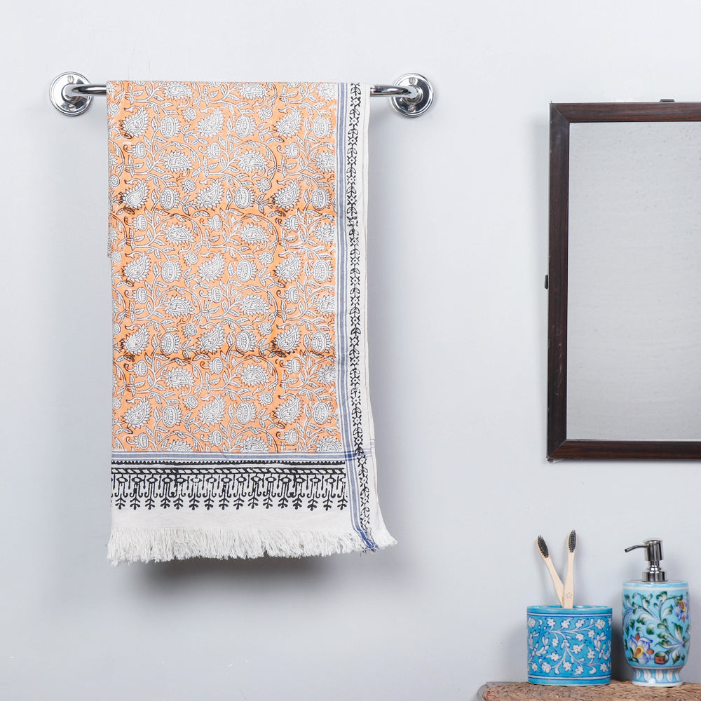 Block Printed Cotton Towel
