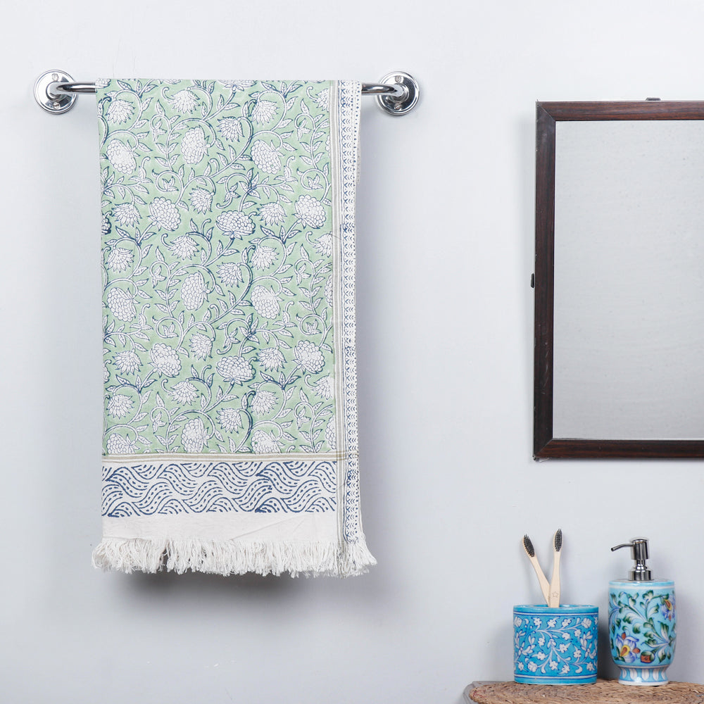 Block Printed Cotton Towel
