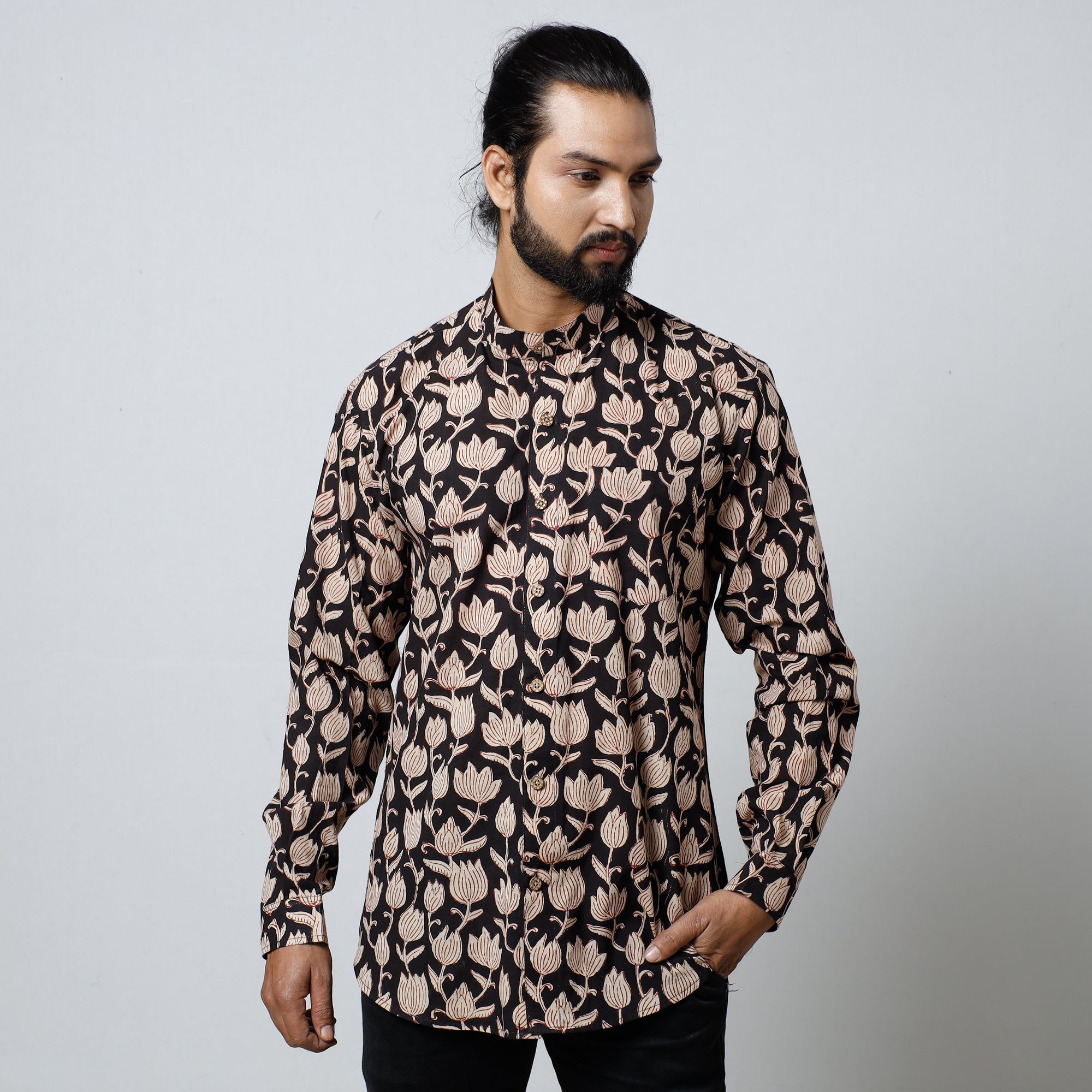 Buy Bagru Block Printed Cotton Men Full Sleeve Shirt Online l iTokri.com