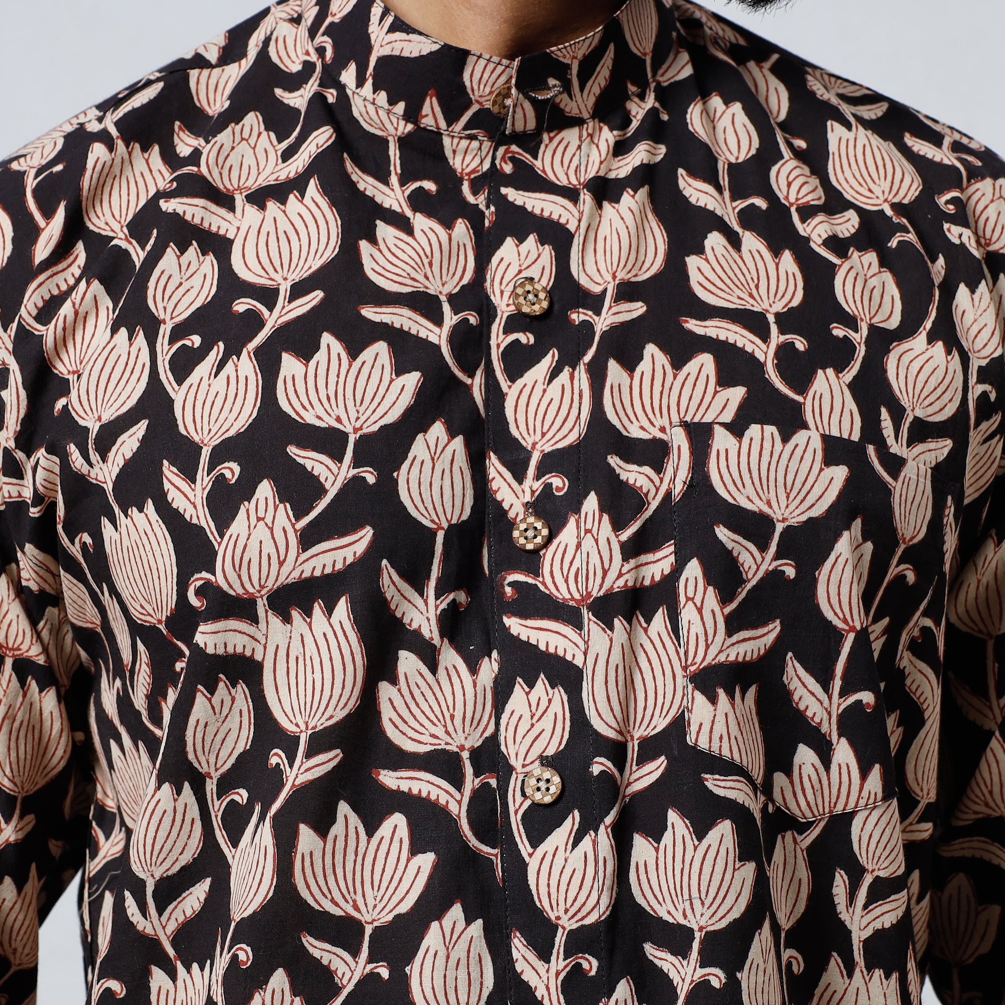 Buy Bagru Block Printed Cotton Men Full Sleeve Shirt Online l iTokri.com