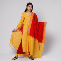 Pochampally Ikat Kurta with Palazzo & Dupatta Set