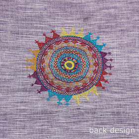 Purple Lambani Embroidery Handspun Cotton Blouse Piece