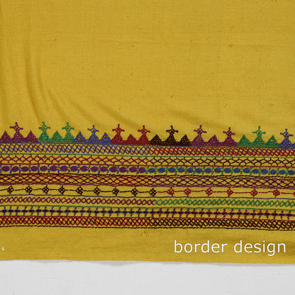 Yellow - Lambani Embroidery Handspun Cotton Blouse Piece