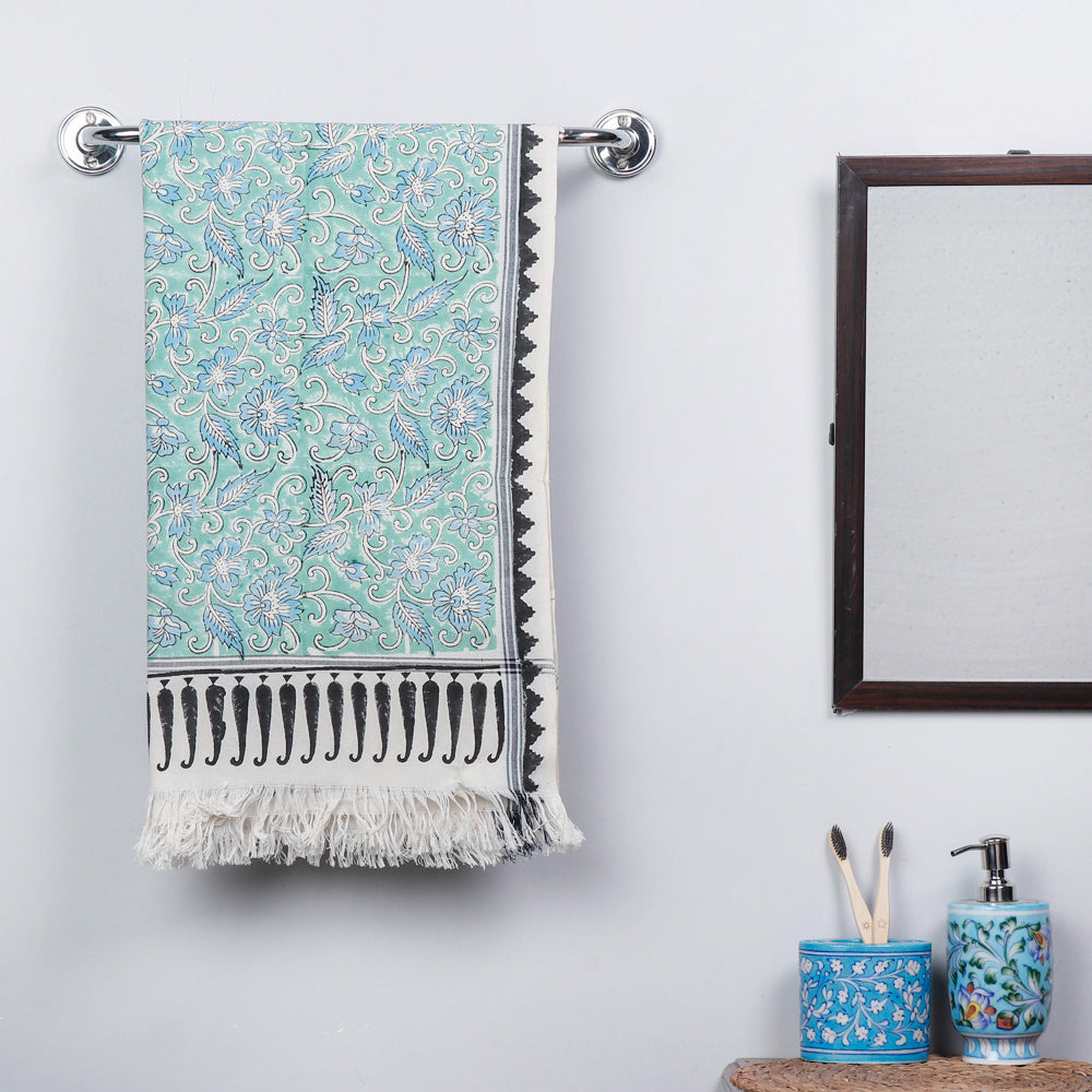 Block Printed Cotton Towel
