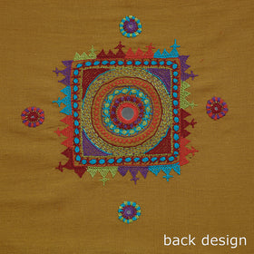 Brown Lambani Embroidery Handspun Cotton Blouse Piece