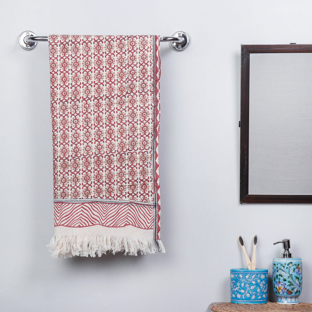 Block Printed Cotton Towel
