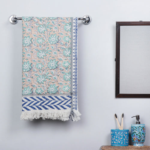 Block Printed Cotton Towel
