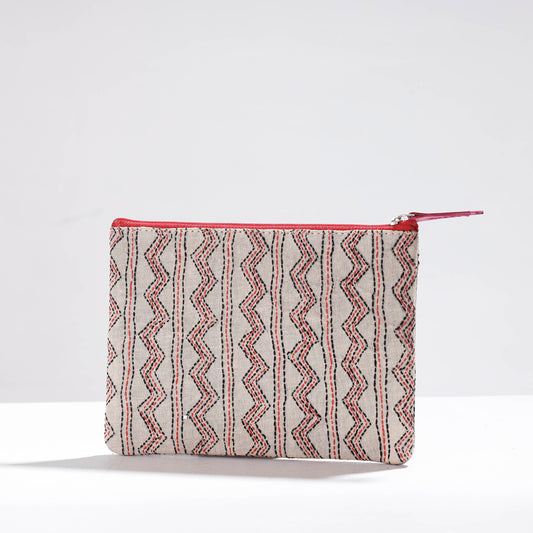 Handcrafted Kantha Embroidery Multipurpose Pouch