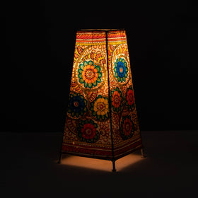 Handpainted Tholu Bommalata Leather Table Lamp (Big) 