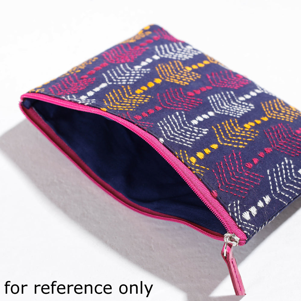 Handcrafted Kantha Embroidery Multipurpose Pouch