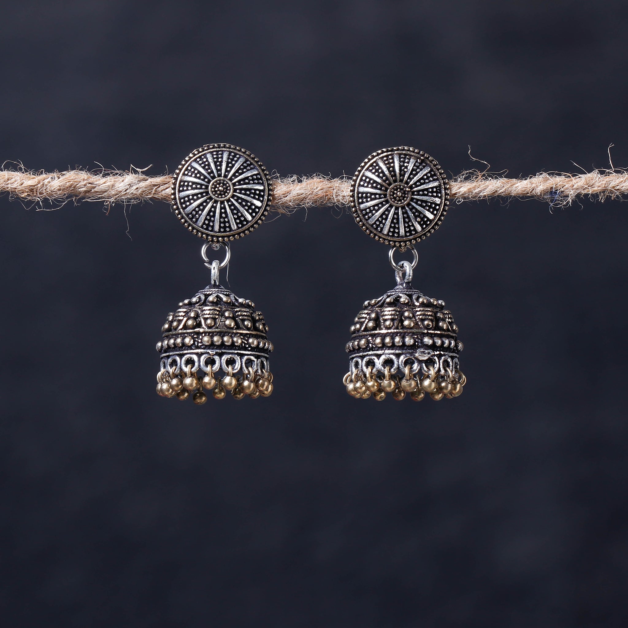 Oxidised Earrings Jhumka | Oxidised Stud Earrings Online