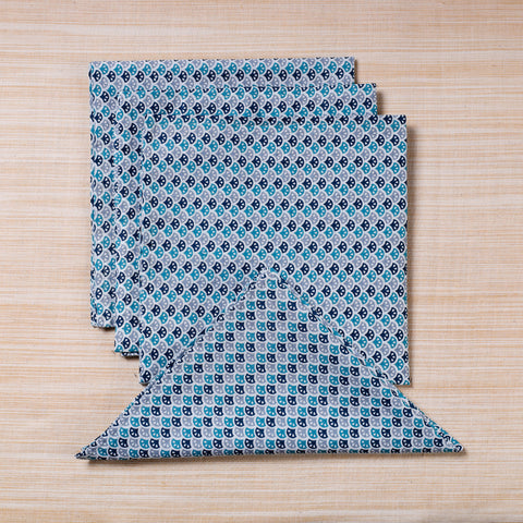  Blue Hand Block Prints Cotton Table Napkin