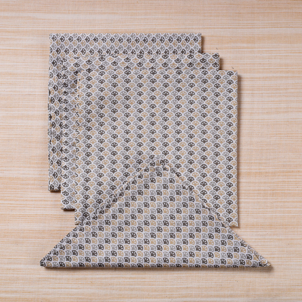 Set of 4 Sanganeri Hand Block Print Cotton Table Napkin - (17 x 17 in)