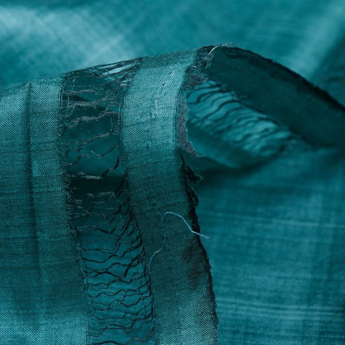 Sea Green - Organic Handspun Handwoven Pure Mulberry Silk Fabric