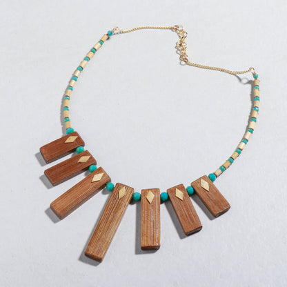 Handcrafted 7 piece Triangle Shaped Bamboo Necklace