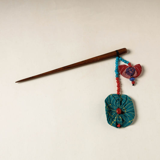 Handcrafted Gamcha Fabart Beadwork Wooden Juda Stick
